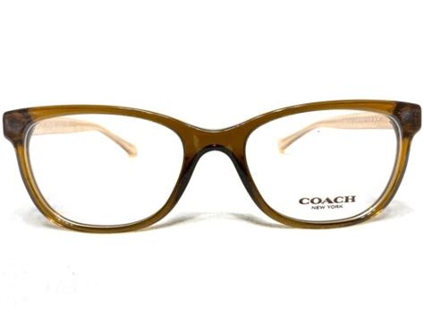 new coach hc6072 5328 womens brown glitter rectangle eyeglasses frames 50 17~135 ebay