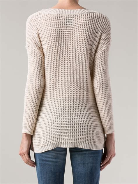 Lyst Anine Bing Open Knit Sweater In Natural