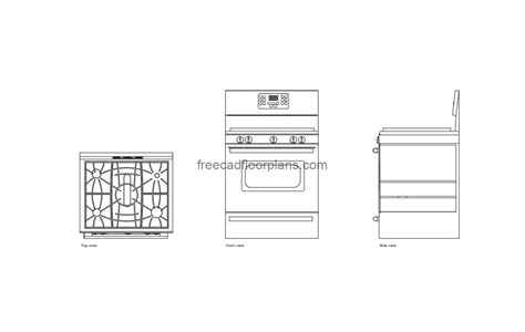 Frigidaire Freestanding Gas Stove Free Cad Drawings