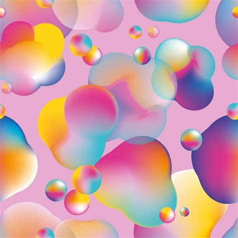 Premium Vector 3d Color Rainbow Fluid Bubbles Form Smooth Patterns On