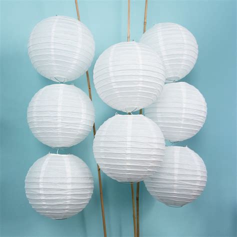 Amazon Com Luna Bazaar Paper Lanterns 8 Inch White Set Of 8