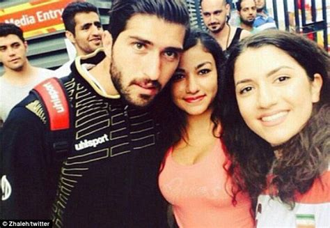 iranian footballers warned by islamic regime over selfies with female fans daily mail online
