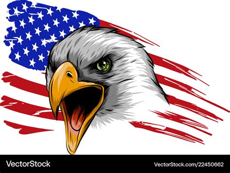 American Eagle Against Usa Flag Royalty Free Vector Image