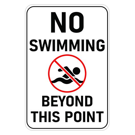 No Swimming Beyond This Point American Sign Company