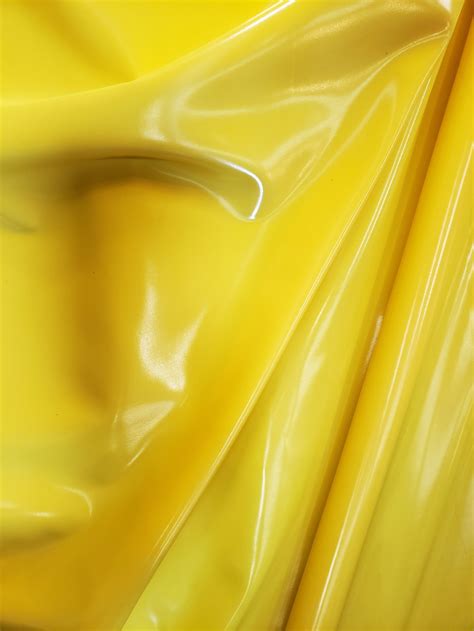 Shiny 4 Way Stretch Yellow Latex With Thick Spandex Fabric Etsy