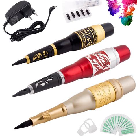 tattoo rotary pen semi permanent makeup machine kit eyebrow liner shader needles ebay
