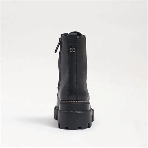 Sam Edelman Garret Combat Platform Boot In Black Leather Shop Premium Outlets