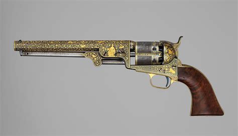 a decorated colt model 1851 navy revolver made in 1853 now in the collection of the met in new