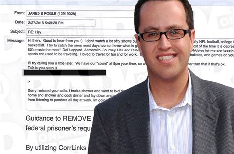 Subway Sex Fiend Jared Fogle Writes X Rated Letters To Prison Pen Pal