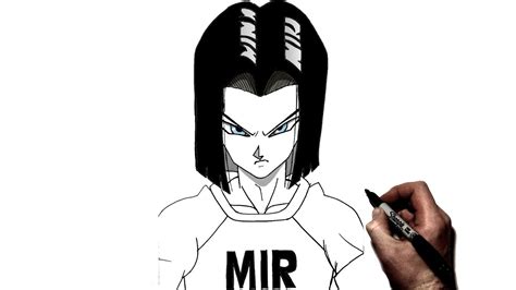 How To Draw Android 17 Step By Step Dragonball Youtube