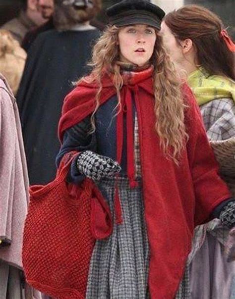 Little Women Jo March Red Coat Saoirse Ronan Red Woolen Cloak Coat