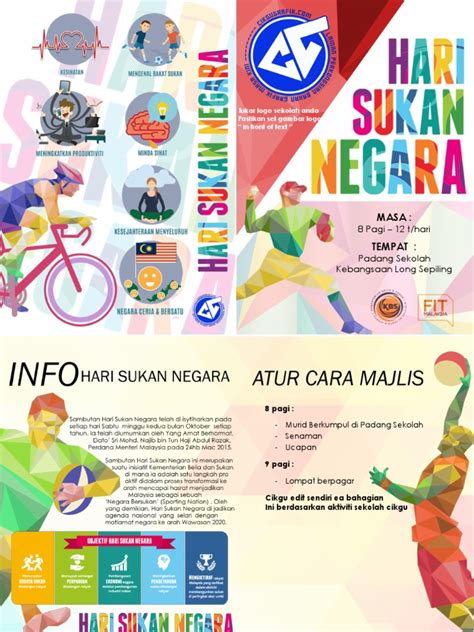 Pada tahun ini hsn disambut pada 08 oktober 2016 iaitu pada hari sabtu pertama bulan oktober 2016. Buku Program Hari Sukan Negara Cikgugrafik.com Fix (1)