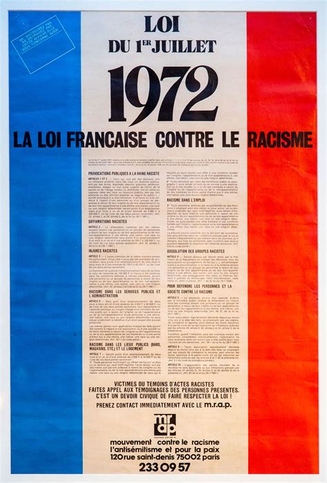 Loi Racisme 1er Juillet 1972 Musée De Lhistoire De Limmigration