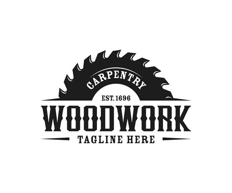 Woodworking Logo Design Carpentry Retro Vintage Logo Sawmill Or Saw
