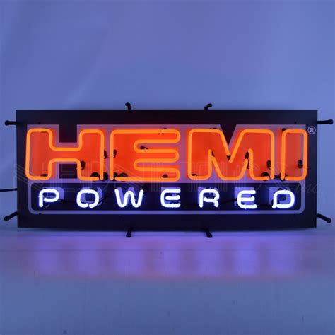 Auto Mopar Hemi Powered Neon Sign With Backing 5hembk Neonetics