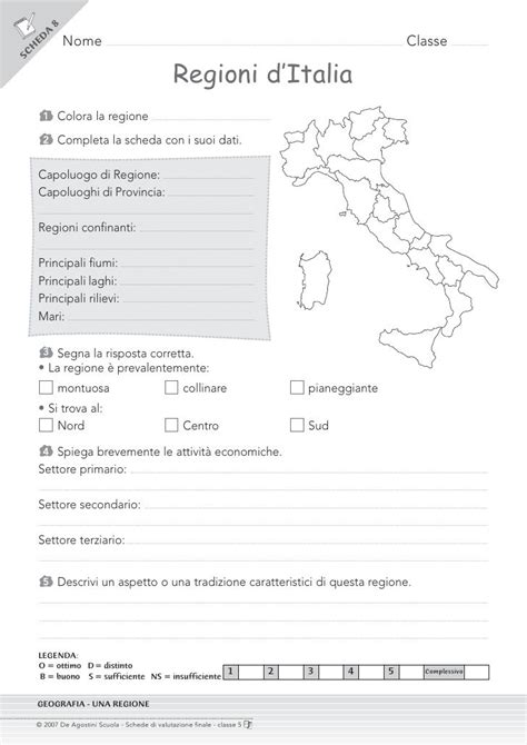 Scheda Analisi Di Una Regione Italiana Geografia Cerca Con Google Geografia L Insegnamento