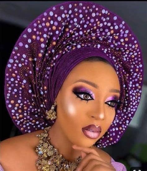 Africa Nigeria Gele Headtie Hat Aso Oke Fabricgeleheadwrapready To Wear Gele Autogele Ready