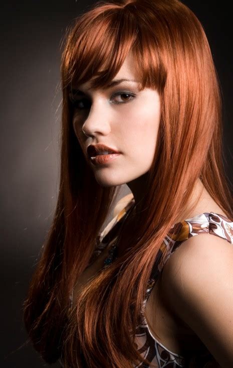 Long Angled Red Hair With Bangs Hairstyles Weekly