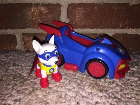 Paw Patrol Apollo Super Pup Figure Wcape And Pup Mobil Vehicle Rare
