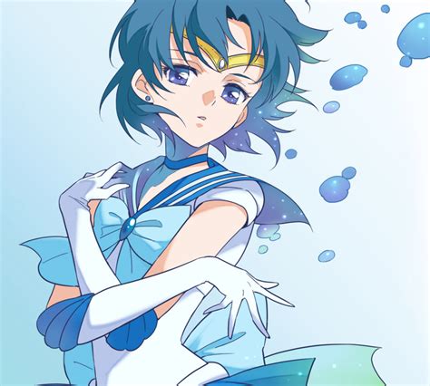 Safebooru Agahari Bishoujo Senshi Sailor Moon Blue Choker Blue Eyes Blue Hair Blue Sailor