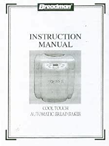 Bread machines are great for people who have space on a countertop or sturdy table for a machine, don't want. Amazon.com: Breadman TR555 Instruction Manual & Recipe ...