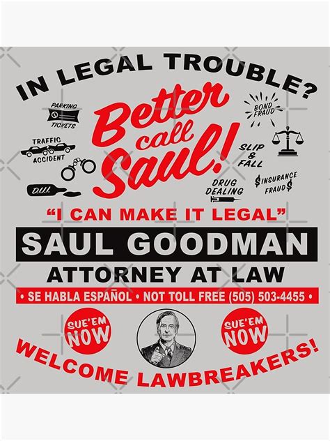 In Legal Trouble Better Call Saul Poster For Sale By Alhern67 Redbubble
