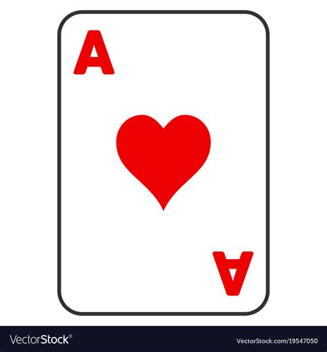 Hearts Ace Playing Card Flat Icon Royalty Free Vector Image