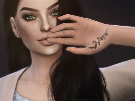 Tiny Flowers Palm Tattoo By Sugar Owl At Tsr Sims 4 Updates