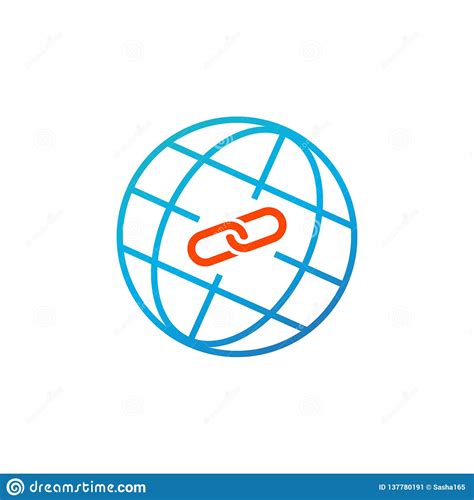 Web Link Concept Globe And Link Icon Simple Blue And Orange Element