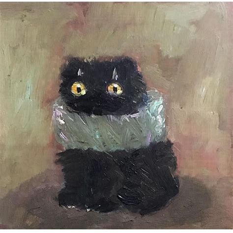 Most of her paintings include this cat, kevin. A•K•Bellinger Gallery on Instagram: "Kevin. 30 x 30cm ...