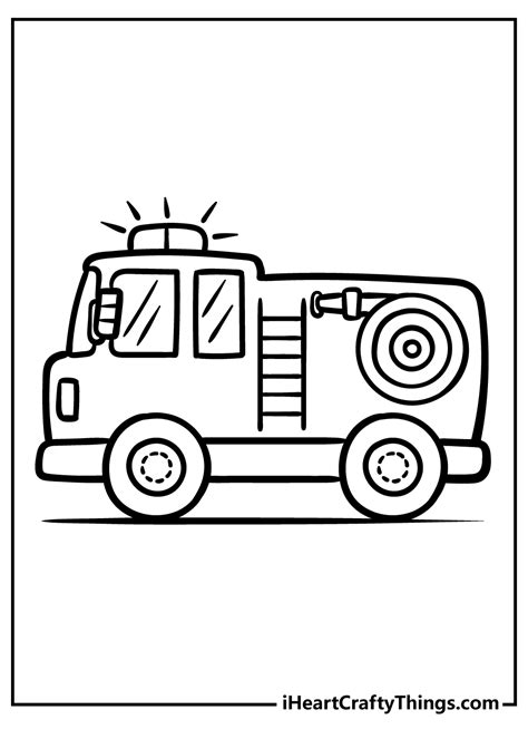 Coloring Page Fire Truck Home Interior Design