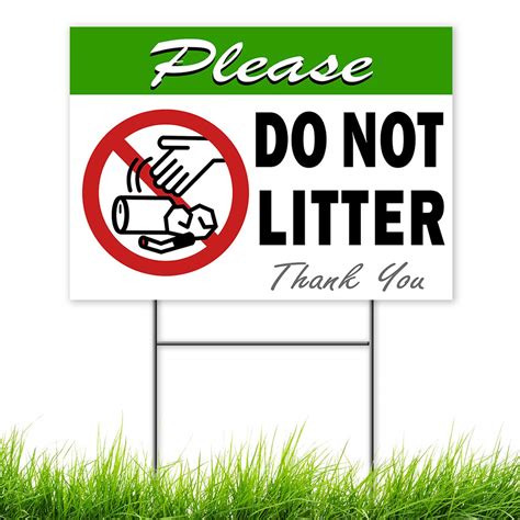 Buy Please Do Not Litter Sign With Stakes 14x10 Dont Litter Yard Sign