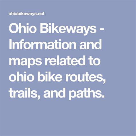 Ohio Bikeways Information And Maps Related To Ohio Bike Routes