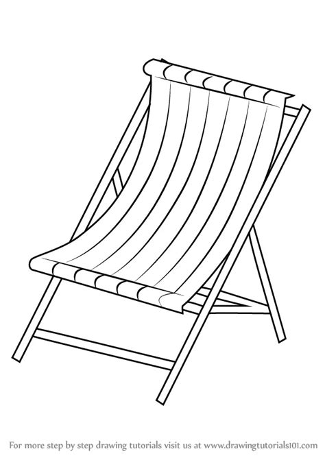 How To Draw Beach Chair Everyday Objects Step By Step