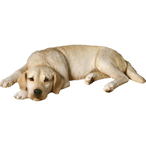 Sandicast Original Size Lying Yellow Labrador Retriever Dog Sculpture