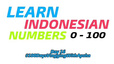 Indonesian Numbers 1 100