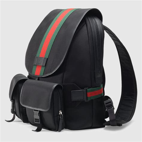 Gucci Web Band Canvas Backpack Mens Designer Backpacks Bags