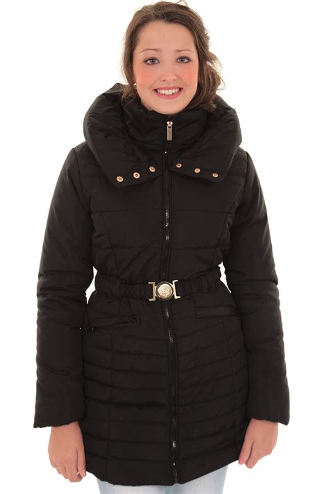 Maybe you would like to learn more about one of these? Ladies Quilted Padded Belted Puffer Black Beige Women's ...