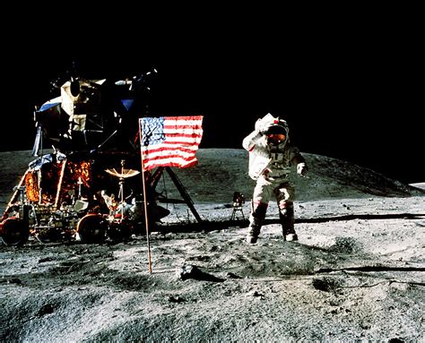 Astronaut Saluting Us Flag On The Moon Photograph By Nasascience Photo