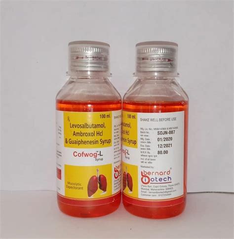Levosalbutamol Ambroxol Hcl And Guaiphenesin Syrup 100 Ml At Rs 99