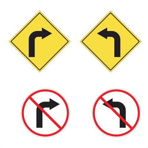 Set Of Traffic Signs Turn Left And Turn Right 8164969 Vector Art At