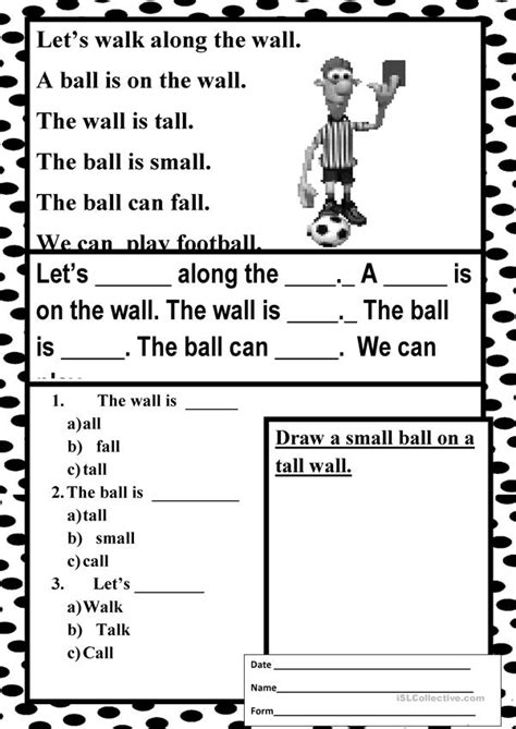 Easy Reading All 1 Worksheet Free Esl Printable Worksheets Made