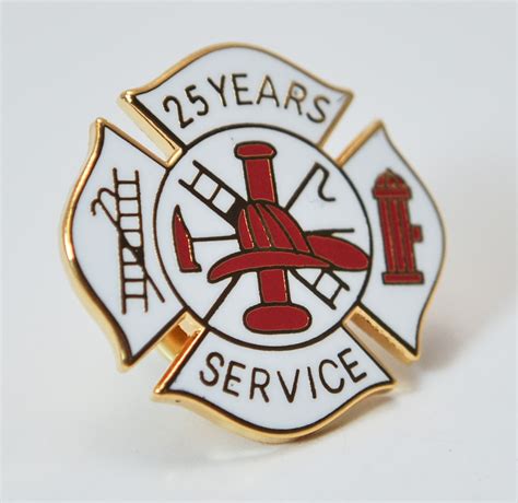 25 Years Fire Service Pin Years Of Service Pin For Firefighters