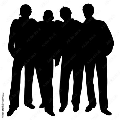 Four Guys Silhouette Stock Vektorgrafik Adobe Stock