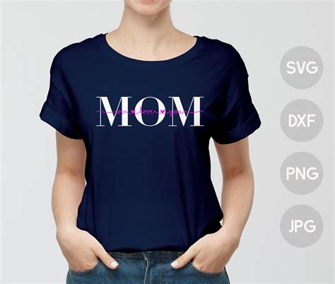I Love Mom Svg We Love Mom Mothers Day Design Png Dxf Etsy