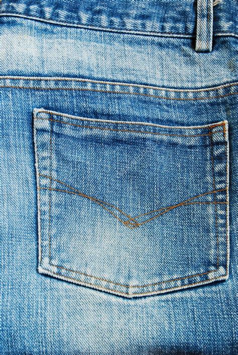 Blue Jeans Back Pocket Background Texture Stock Editorial Photo