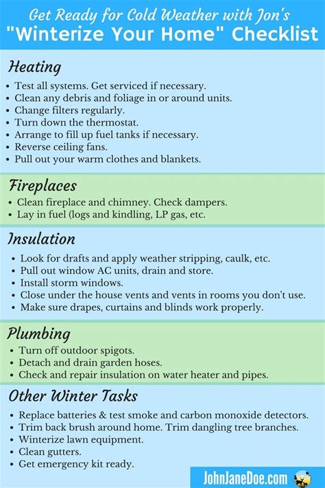 Get Ready For Cold Weather With Jons Winterize Your Home Checklist