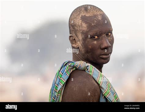 Mundari Tribe Man Covered In Ash Portrait Central Equatoria Terekeka