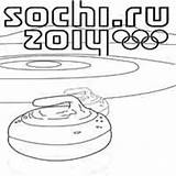 Coloring Curling Olympics Winter Surfnetkids sketch template