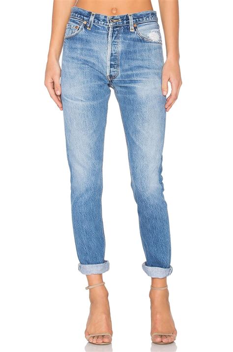 Lyst Redone High Rise Jeans In Blue